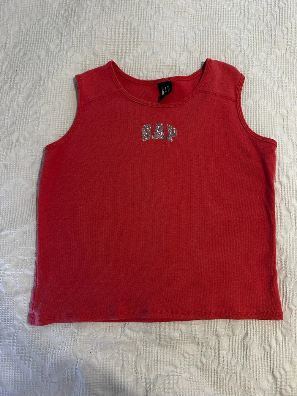 Gap Vintage Holographic Logo Pink Tank Top